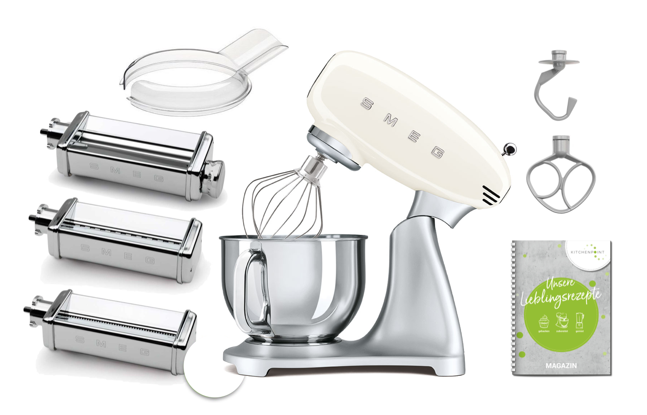 SMEG Küchenmaschine SMF02 Creme Pasta Set - bei KitchenPoint günstig kaufen